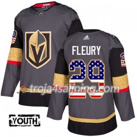 Vegas Golden Knights tröja Marc-Andre Fleury 29 Adidas 2017-2018 Grau USA Flag Fashion Authentic - NHL Tröjor Barn